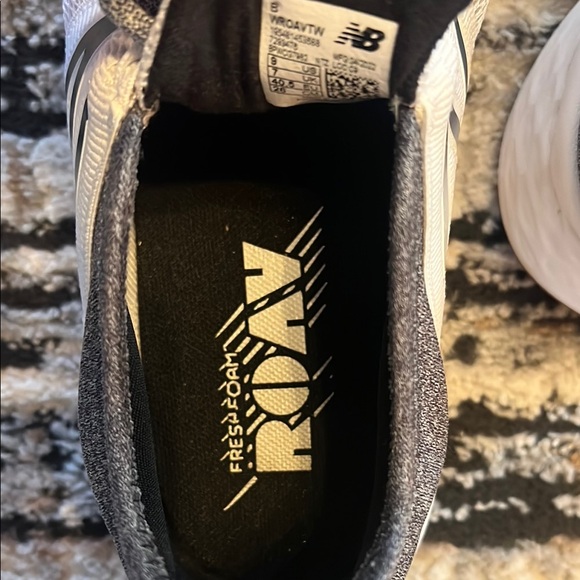 New Balance White and Dark Gray Athletic Shoes - Picture 6 of 7